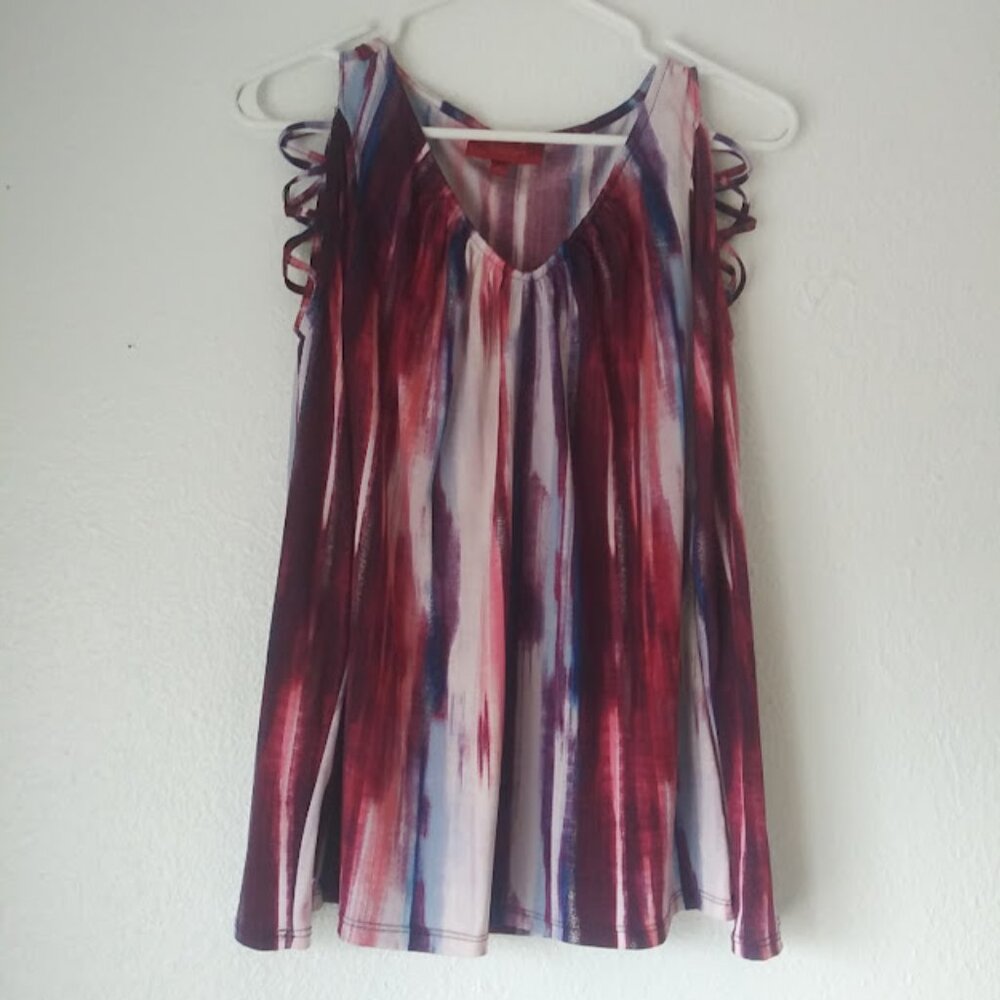 Jennifer Lopez multicolored striped XS women's striped blouse